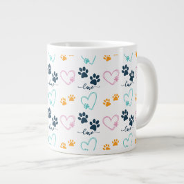 Süße Hunde-Liebhaber-Pfotenabdrücke Jumbo-Tasse