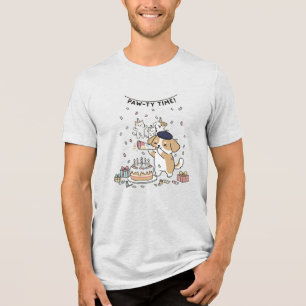 Süße Hunde-Party-Time-Geburtstagsfeier-Grafik  Tri-Blend Shirt