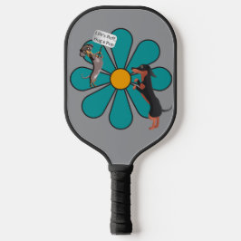 Süße Hunde und Blumen Pickleball Schläger
