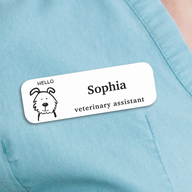 Süße Hunde-Veterinärassistentin Namensschild (Von Creator hochgeladen)