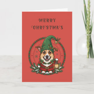 Süße Hunde-Weihnachtskarte Karte