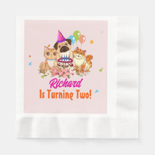 Süße Hunde-Welpen-Party zum Kindergeburtstag Serviette