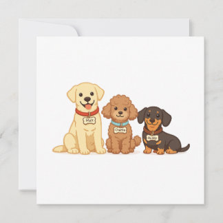Süße Hundefamilie Vektor Illustration Dankeskarte