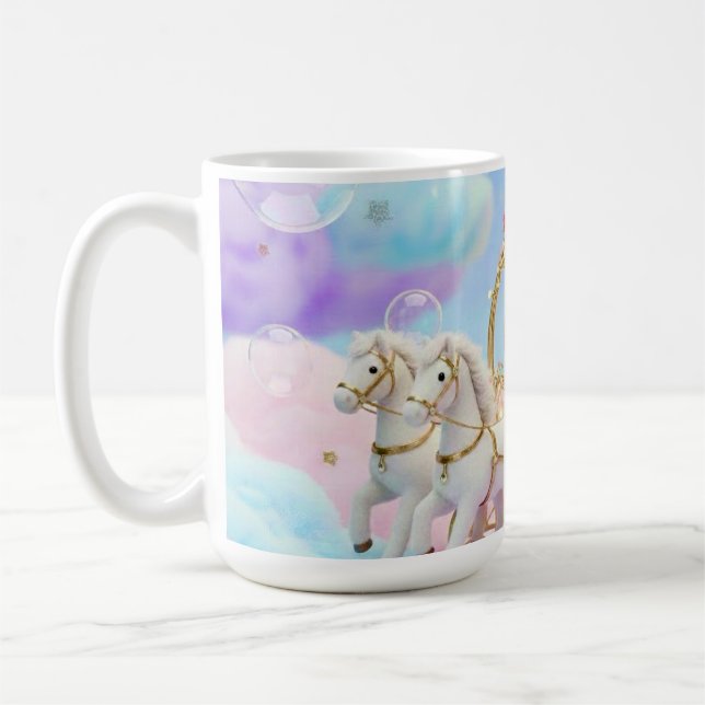 Süße Hundehochzeit Märchenkarosse Kaffeetasse (Links)
