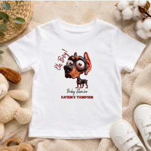 Süße Hundekarikaturen Baby-Party für Jungen Baby T-shirt