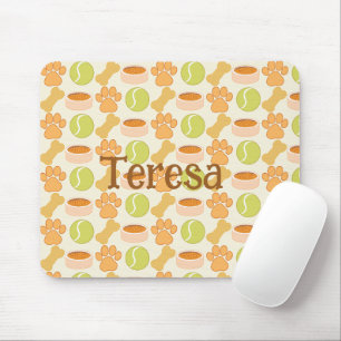 Süße Hundeleckereien und Spielzeug Musterdesign Mousepad