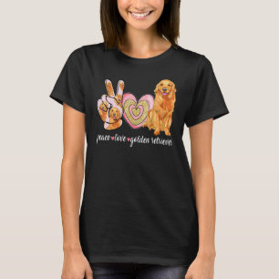Süße Hundemama Muttertag Frieden Liebe Golden Ret T-Shirt