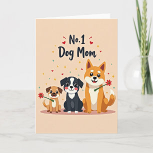 Süße Hundemutter-Herzenkarte Karte