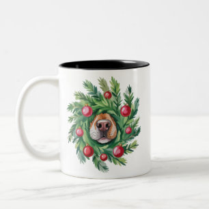 Süße Hundenase Weihnachten Hundemutter Party Hunde Zweifarbige Tasse