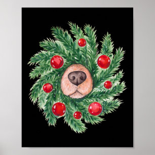 Süße Hundenase Weihnachtsreif Weihnachten Hunde-Ma Poster