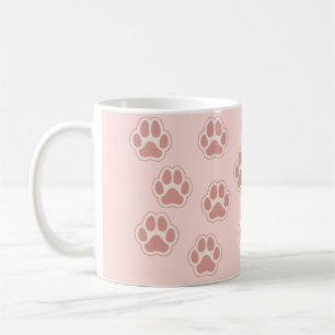 Süße Hundepfotenabdrücke Muster Kaffeetasse