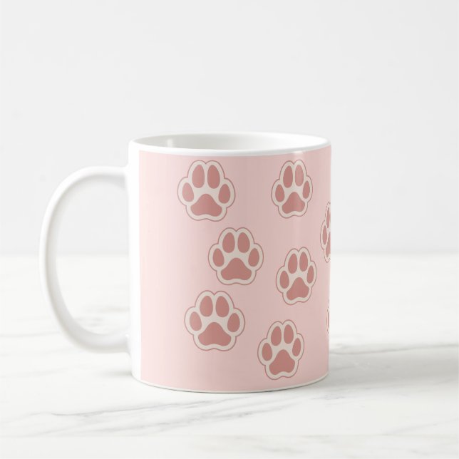 Süße Hundepfotenabdrücke Muster  Kaffeetasse (Links)