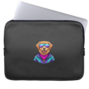 Süße Hundesonnelbrille Retro Neon Kunst_1 Laptopschutzhülle