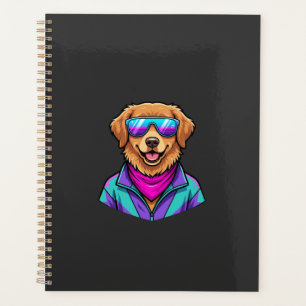 Süße Hundesonnelbrille Retro-Neon-Kunst_1 Planer