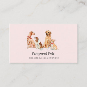 Süße Hundettrimmer-Pet-Boutique Rosa Visitenkarte