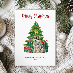 Süße Husky-Hundefamilie Weihnachten
