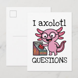 Süße ich Axolotl Fragen aztek Oh Nein roter Knopf Postkarte