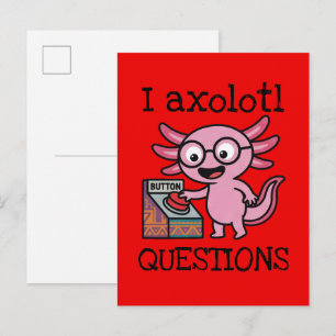 Süße ich Axolotl Fragen aztekisch Oh Nein roter Kn Postkarte