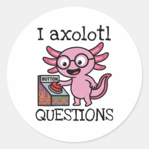 Süße ich Axolotl Fragen aztekisch Oh Nein roter Kn Runder Aufkleber