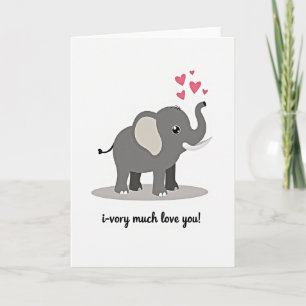 Süße Ich Liebe Dich Elefant Karte
