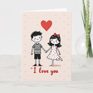 Süße Ich-liebe-dich-Polka-Punkt-Karte Karte