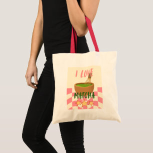 Süße Ich liebe Matcha-Tasche   Ästhetischer Grüner Tragetasche