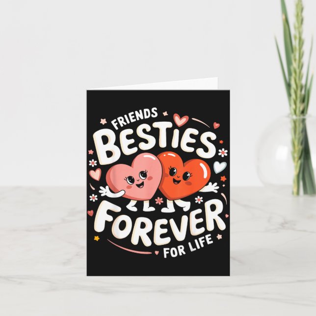 Süße Ies Forever Hearts Freundschaft Mädchen Valen Karte (Vorderseite)