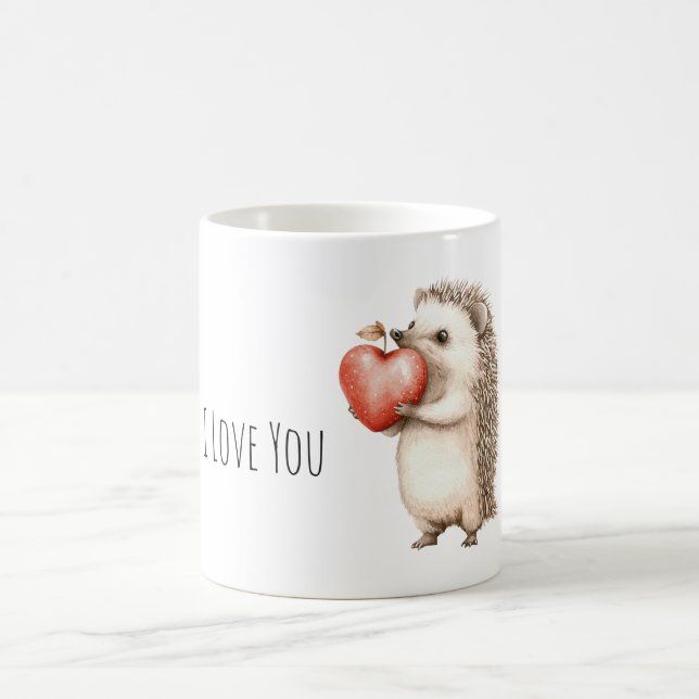 Süße Igel Liebe Herz Kaffeetasse (Mittel)