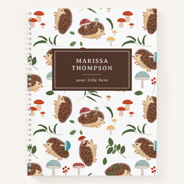 Süße Igelpilze Wald Waldtiere Notizbuch (Vorderseite)