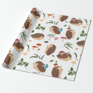 Süße Igelpilze Waldtier Geschenkpapier
