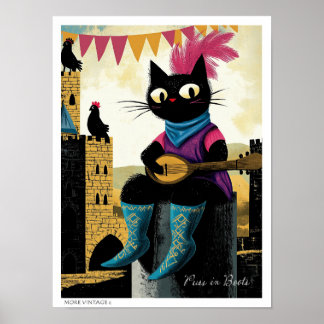 SÜSSE ILLUSTRATION 'DER GESTIEFELTE KATER' POSTER