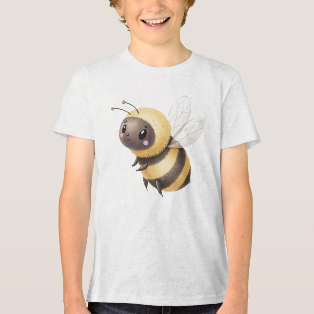 Süße Illustration einer dicken Hummel Tri-Blend Shirt (Vorderseite)