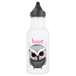 Süße Illustration einer gefleckten Eule Hoot Edelstahlflasche
