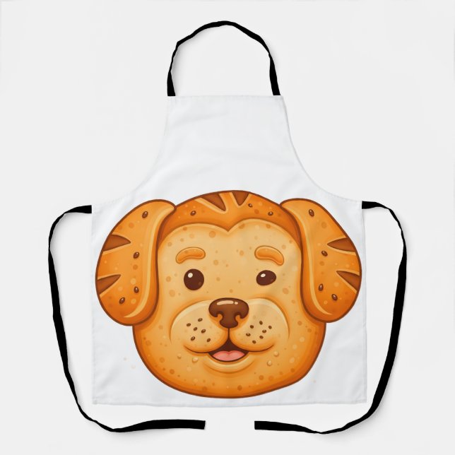 Süße Illustration eines Hundegesichts als gebacken Schürze (Vorderseite)