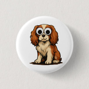 Süße Illustration eines Hundes mit Glubschaugen Button