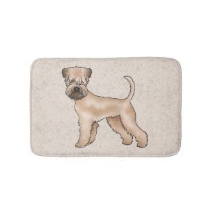 Süße Illustration eines Soft-Coated Wheaten Terrie Badematte