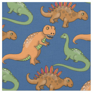 Süße illustrierte Dinosaurier-Muster Stoff