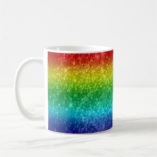 Süße illustrierte Glitter-Cartoon-Regenbogen-Spaß  Tasse