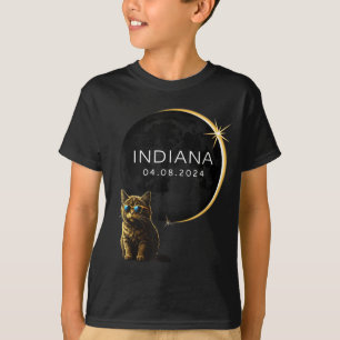 Süße Indiana Totale Sonnenfinsternis Katze T-Shirt