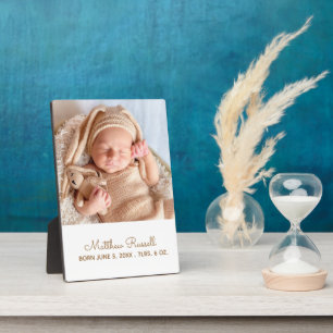 Süße individuelle Baby-Foto-Geburtsstatistiken Fotoplatte