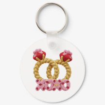 Süße ineinander verschlungene gestrickte Hochzeits