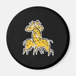 süße ineinander verschlungene Giraffen Magnet