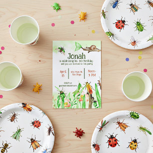 Süße Insekten Jungen Geburtstagsfeier individuell  Einladung