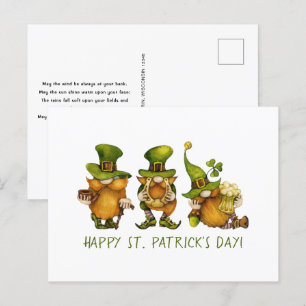 Süße irische Gnome, individuelles Happy St. Patric Feiertagspostkarte