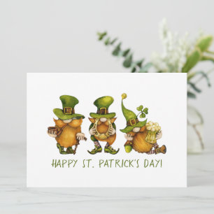 Süße irische Gnome zum St. Patrick's Day Feiertagskarte