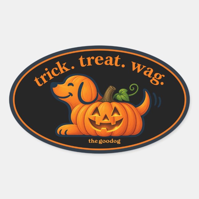 Süße Jack-O-Lantern-Hund-Silhouette Ovaler Aufkleber (Vorderseite)