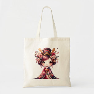 Süße japanische Geisha Tragetasche