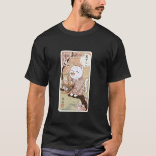 Süße japanische Katzen-Ramen-Kirschblüten-Ästhetik T-Shirt