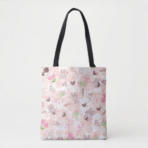 Süße japanische Kawaii-Häschen und rosa Gingham-Ka