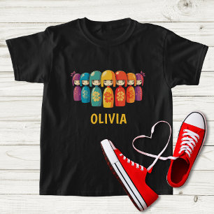 Süße japanische Kokeshi-Puppen T-Shirt
